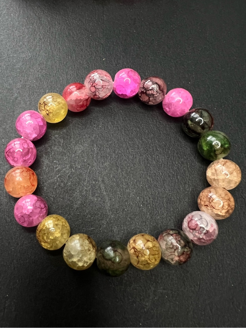 Multicolor Glass Bead Stretch Bracelet NWOT